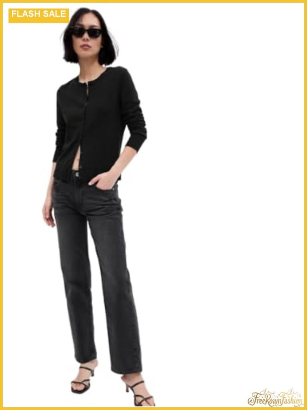 Gap Women's Crewneck Cardigan 100% Cotton Button-Up Long Sleeve